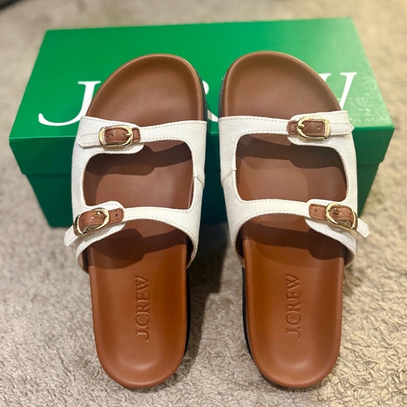 J. Crew Shoes - J. Crew Canvas Double Strap Slide Sandals
